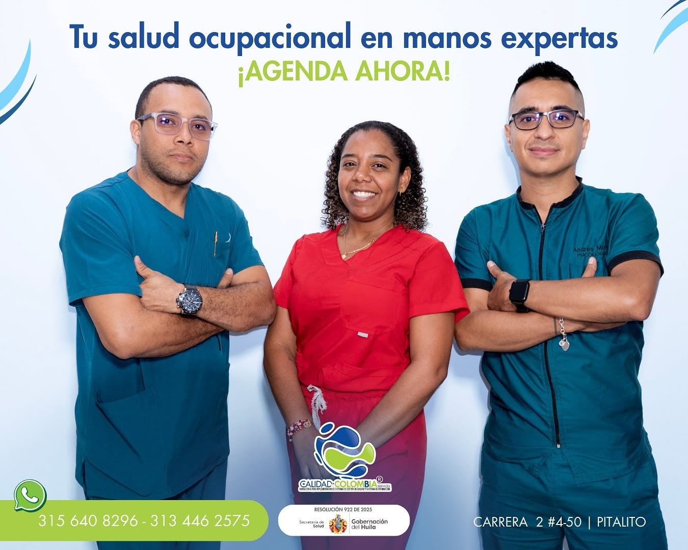 Equipo médico de la IPS Calidad Colombia